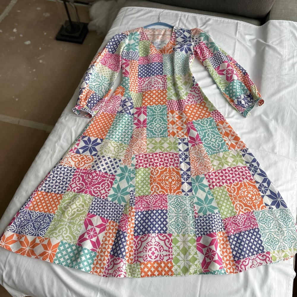 Ralph Lauren Patchwork Pattern Linen Sundress - image 1